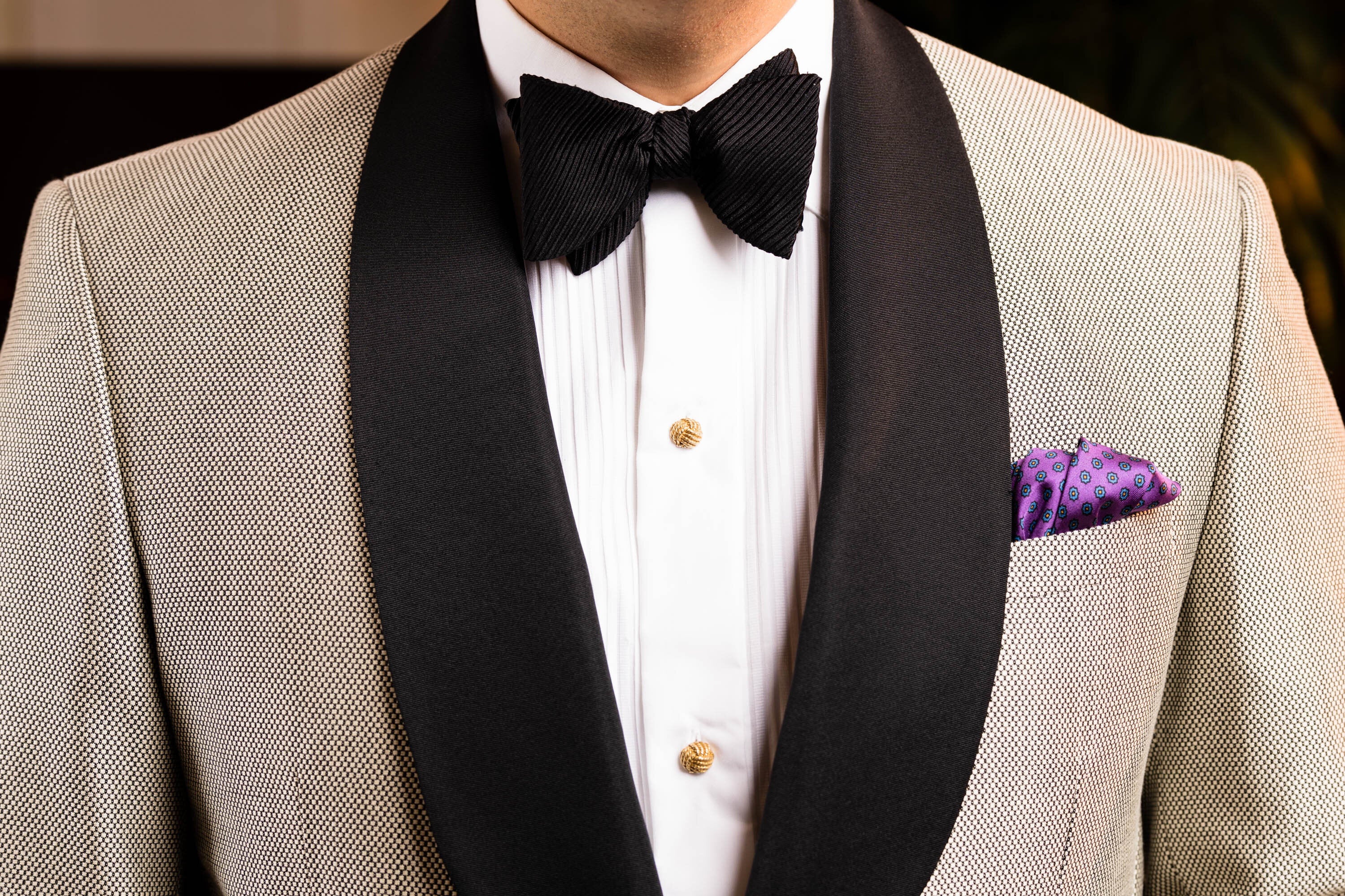 Black Single-End Wide Rib Grosgrain Bow Tie - Image 3