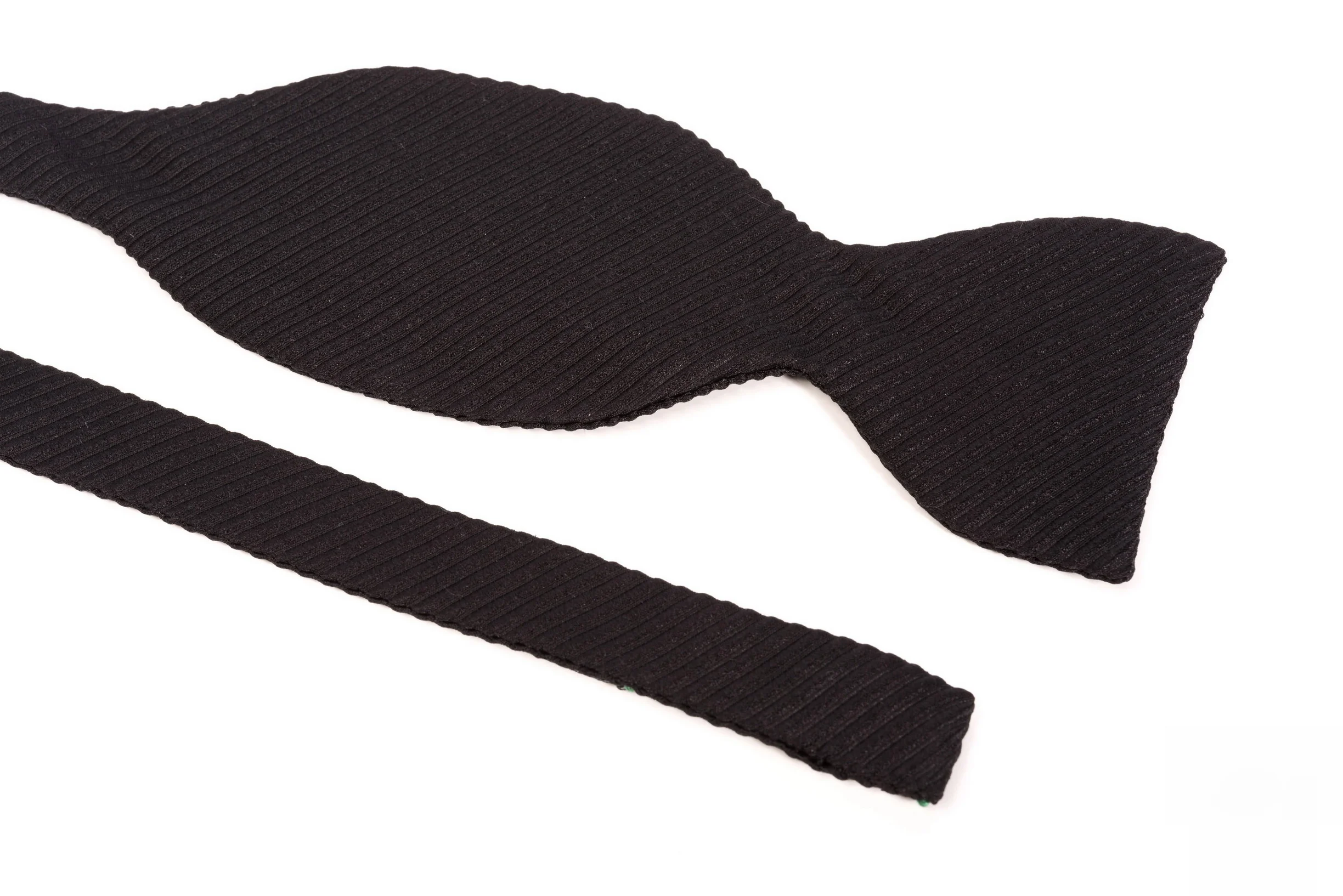 Black Single-End Wide Rib Grosgrain Bow Tie - Image 9