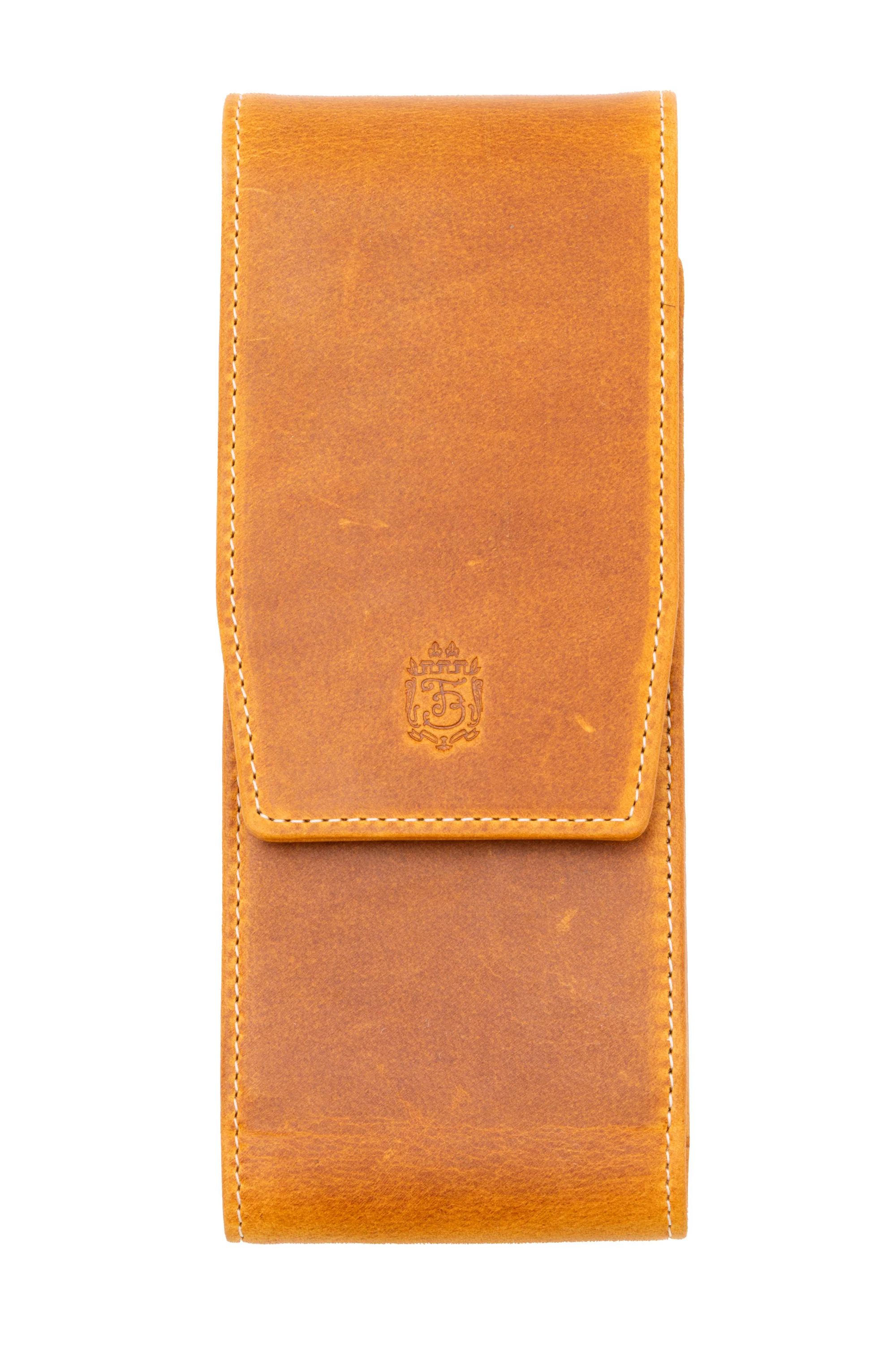 Vintage Gold Americana Full-Grain Leather Pen Case - Image 11