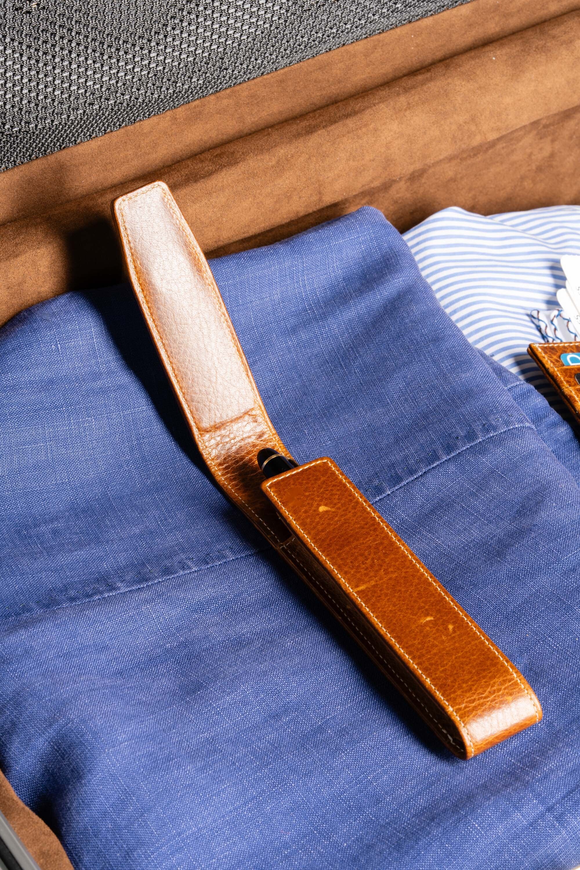 Saddle Brown Dumont Full-Grain Leather Pen Case - Image 7