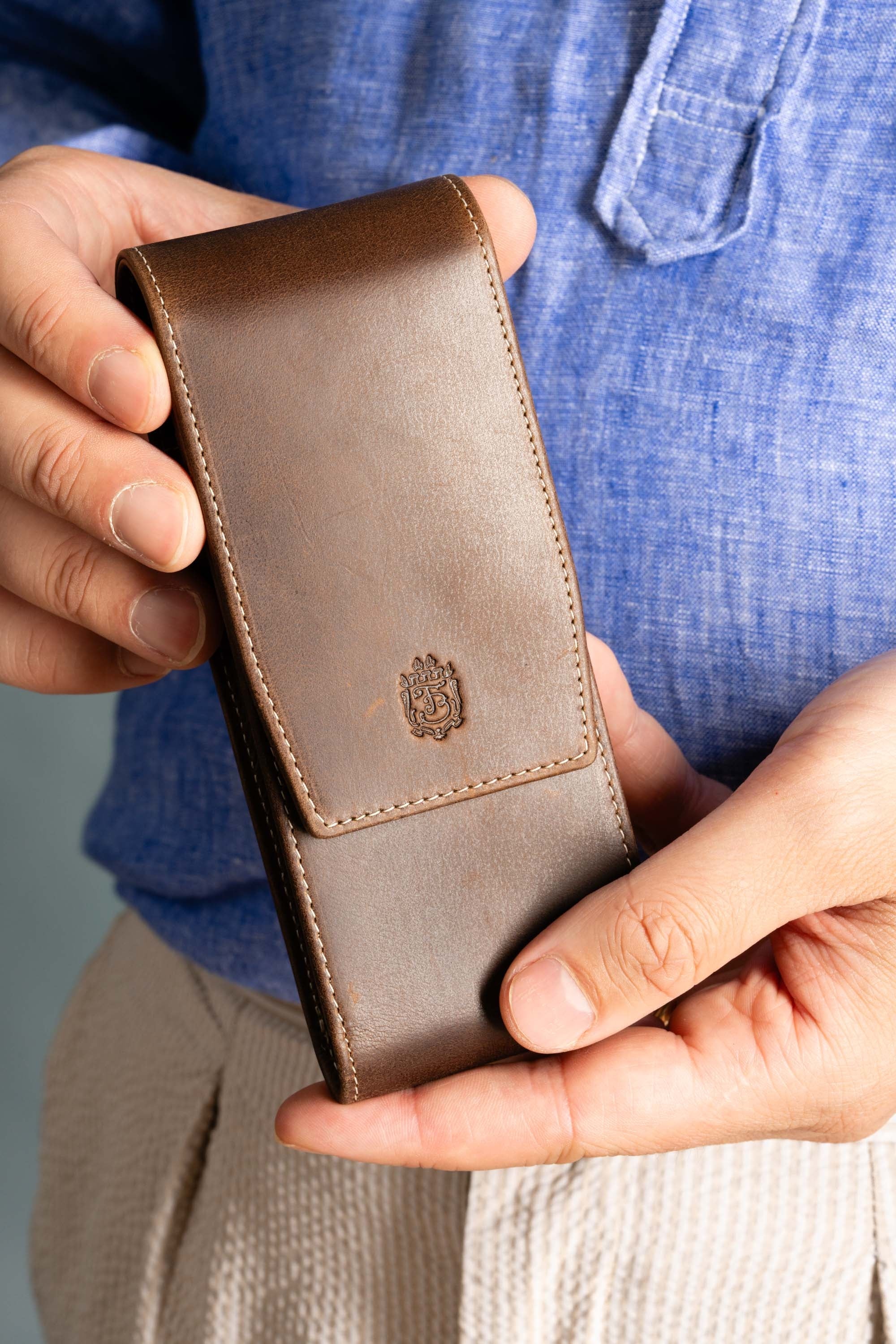 Antique Mahogany Montecristo Leather Pen Case - Image 15