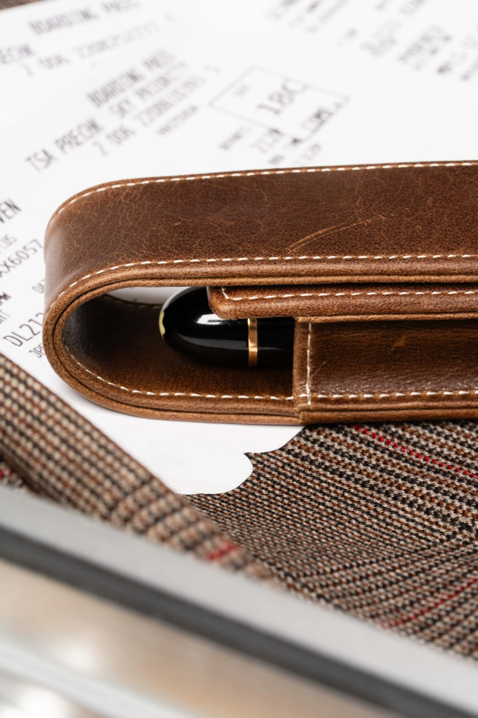 Antique Mahogany Montecristo Leather Pen Case - Image 3