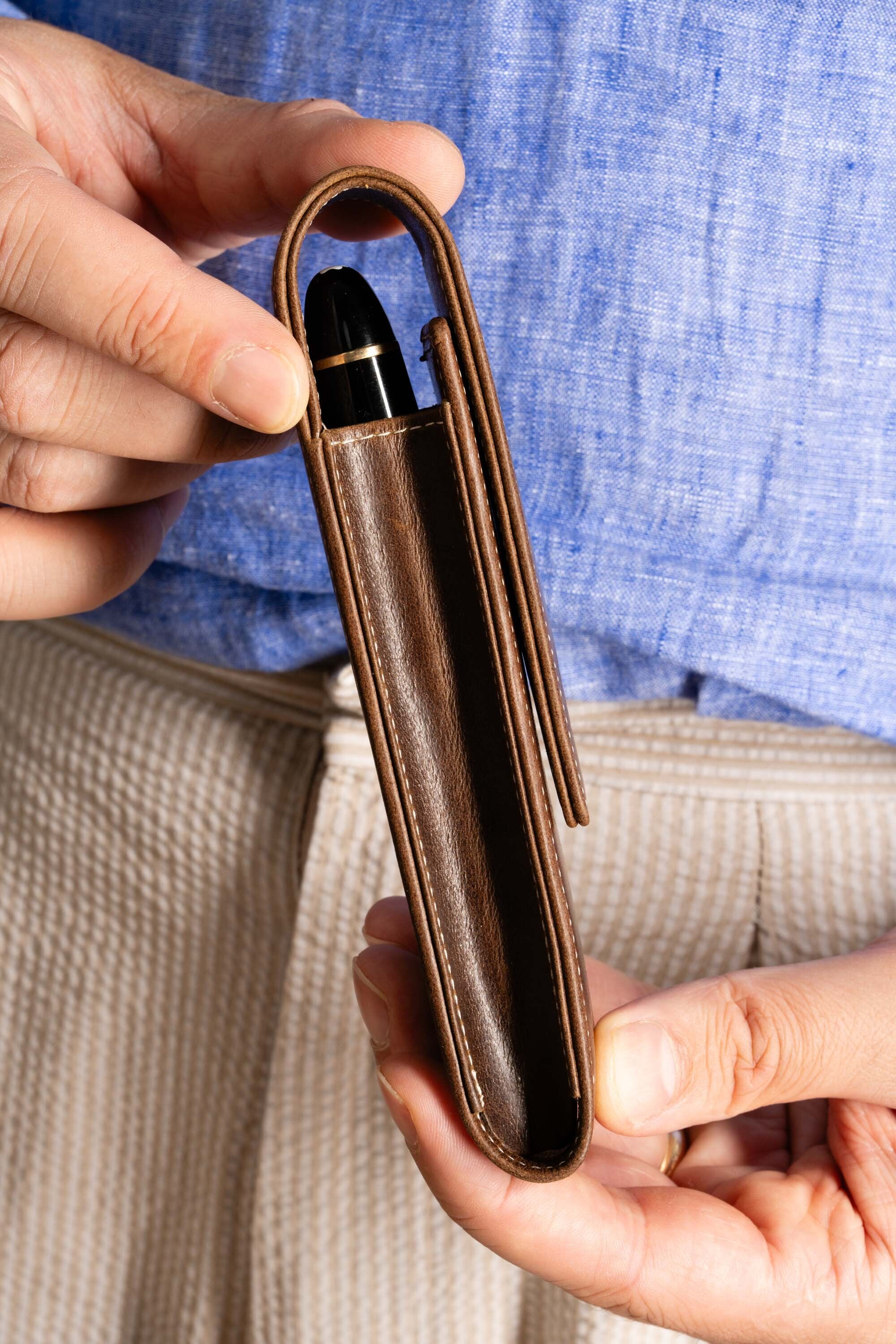 Antique Mahogany Montecristo Leather Pen Case - Image 4