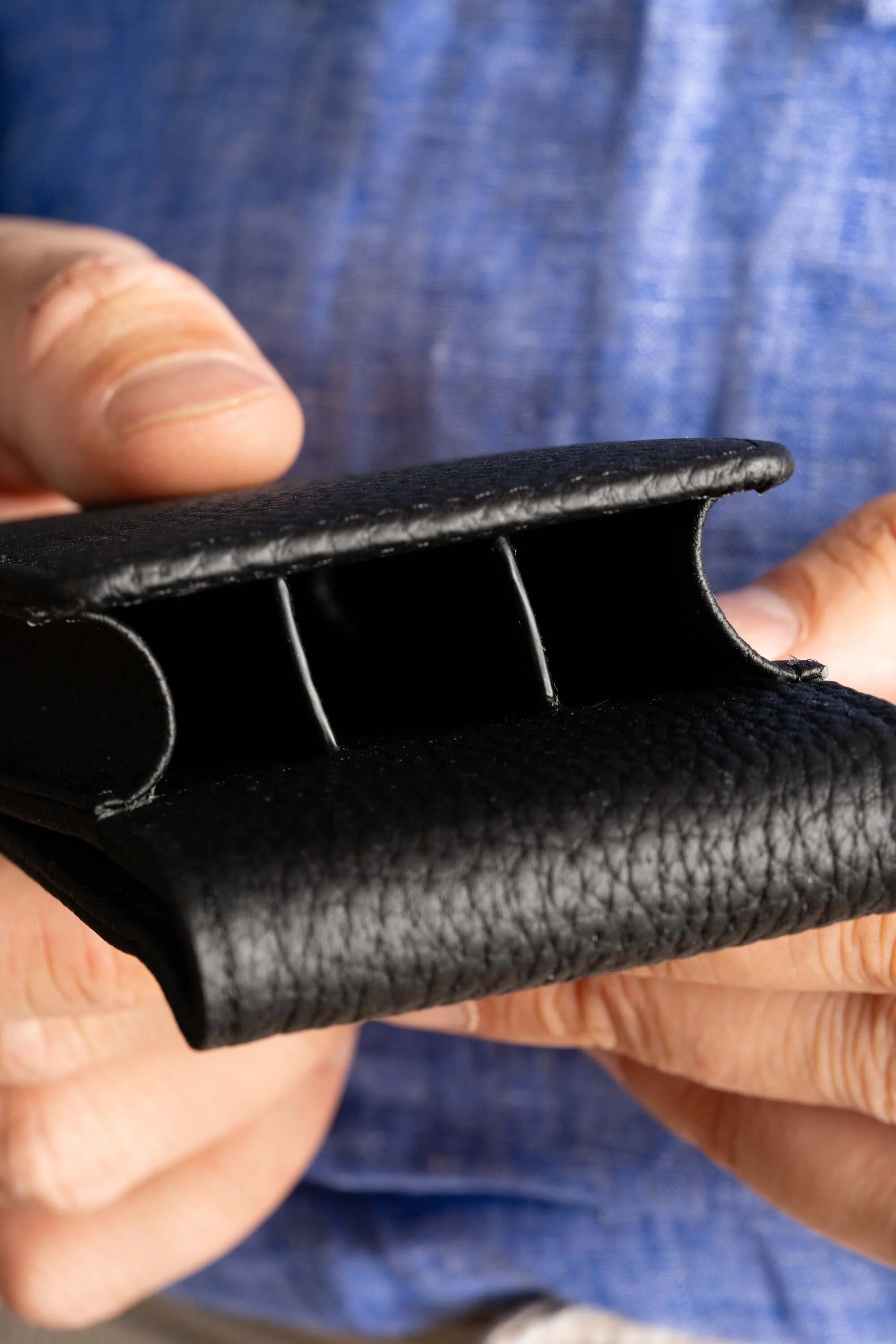 Black Full-Grain Togo Leather Pen Case - Image 17