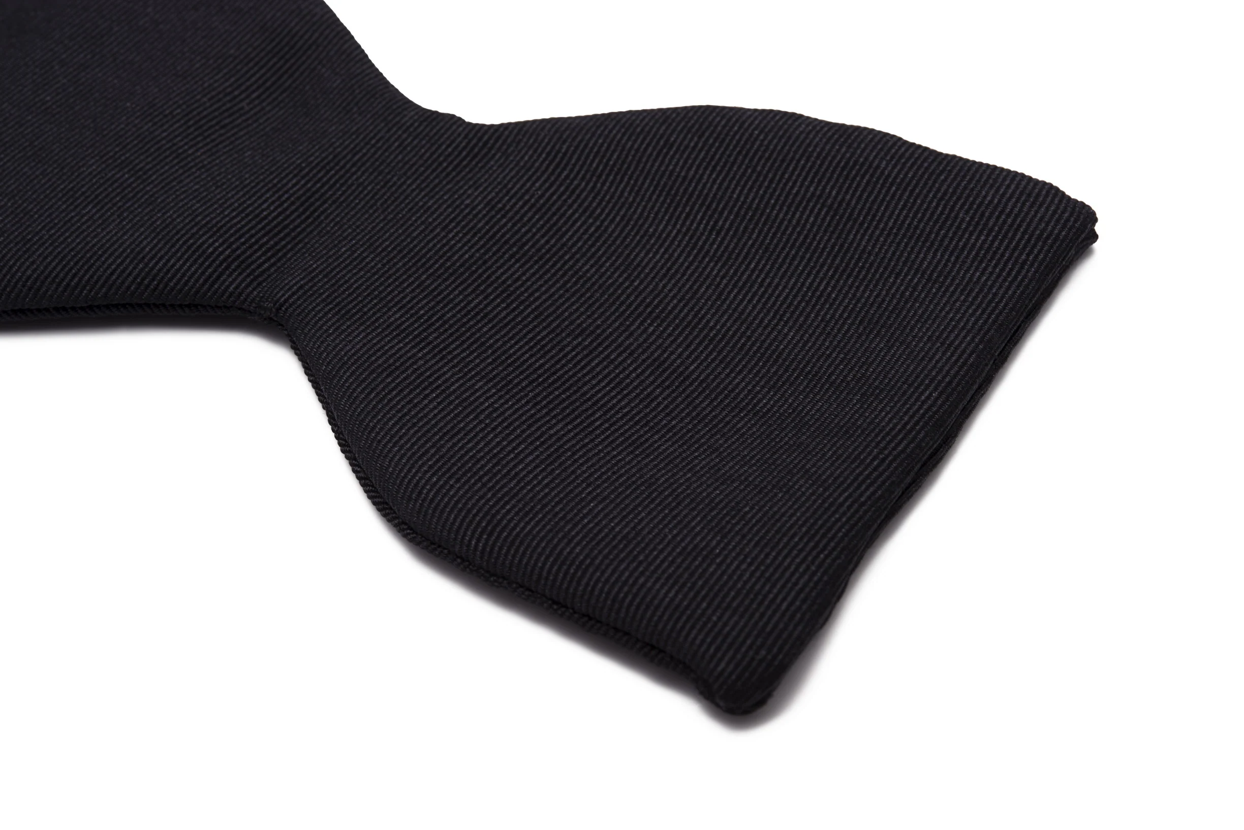 Small Black Single-End Silk Moiré Bow Tie - Image 5