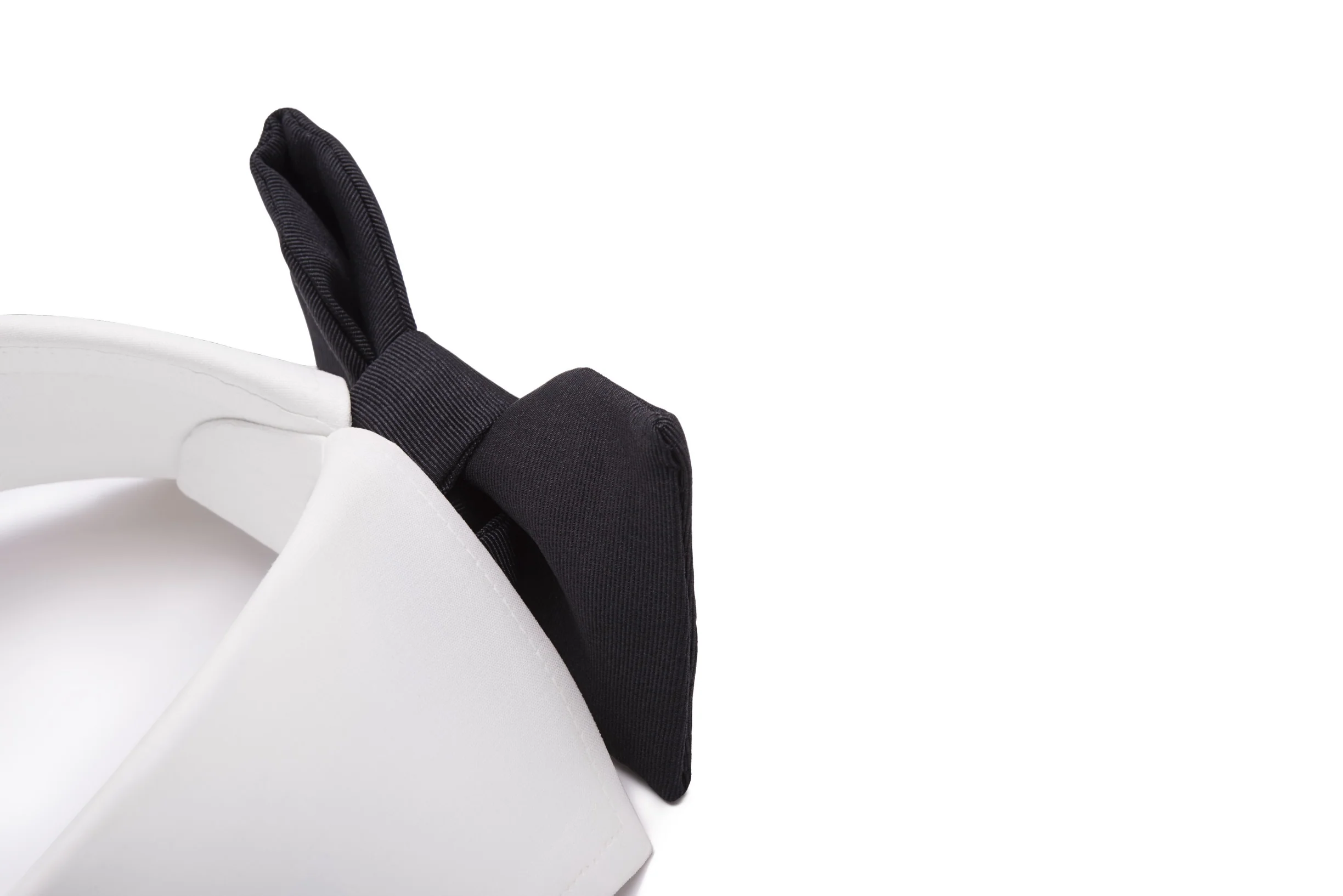 Small Black Single-End Silk Moiré Bow Tie - Image 9