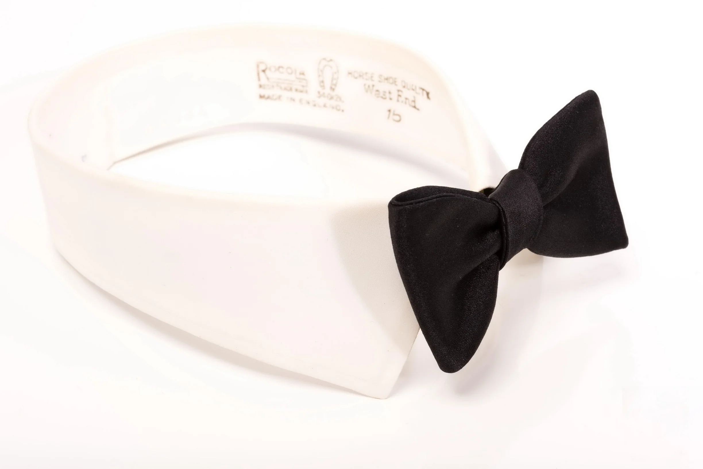 Small Black Single End Silk Satin Bow Tie - Image 4