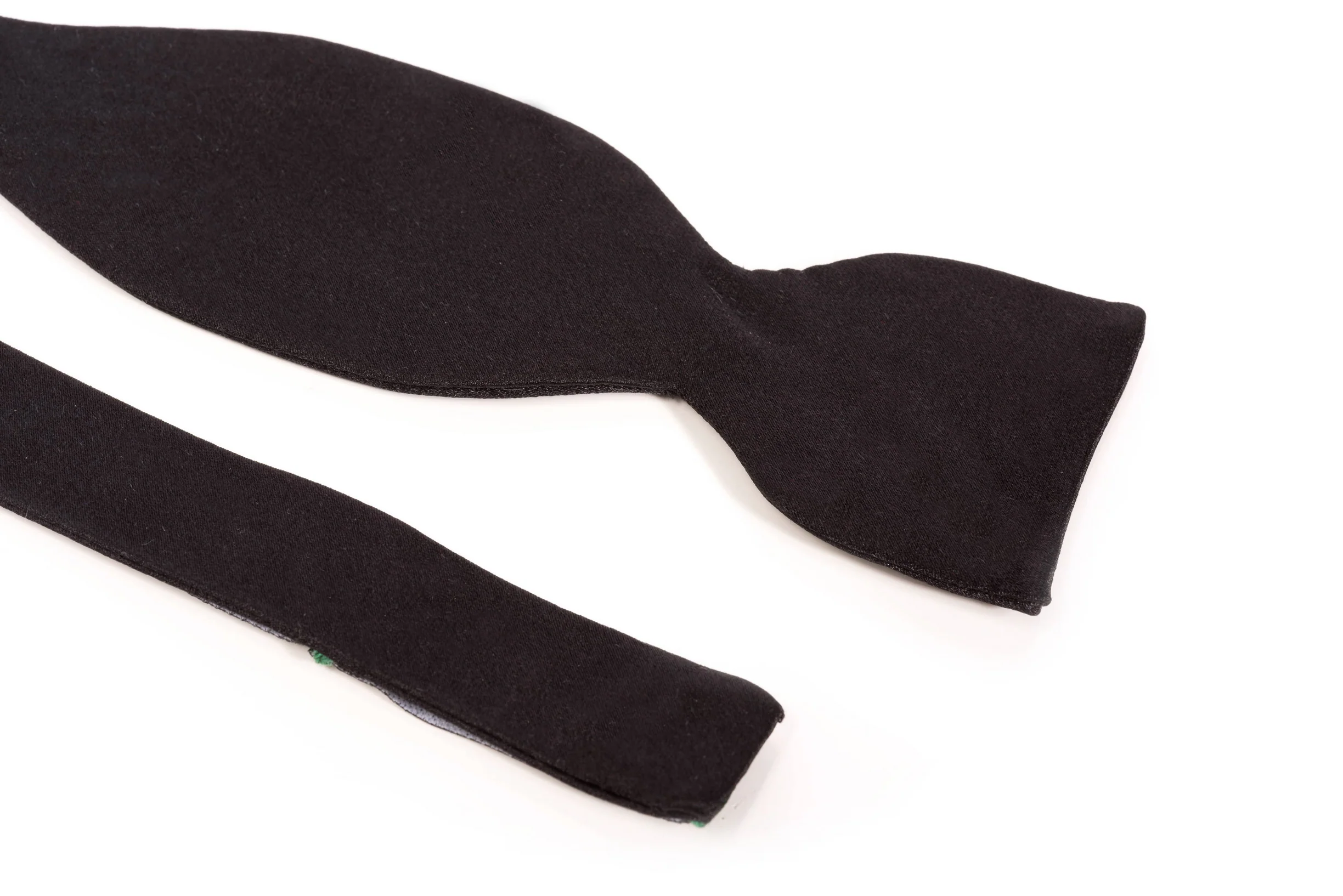 Small Black Single End Silk Satin Bow Tie - Image 7