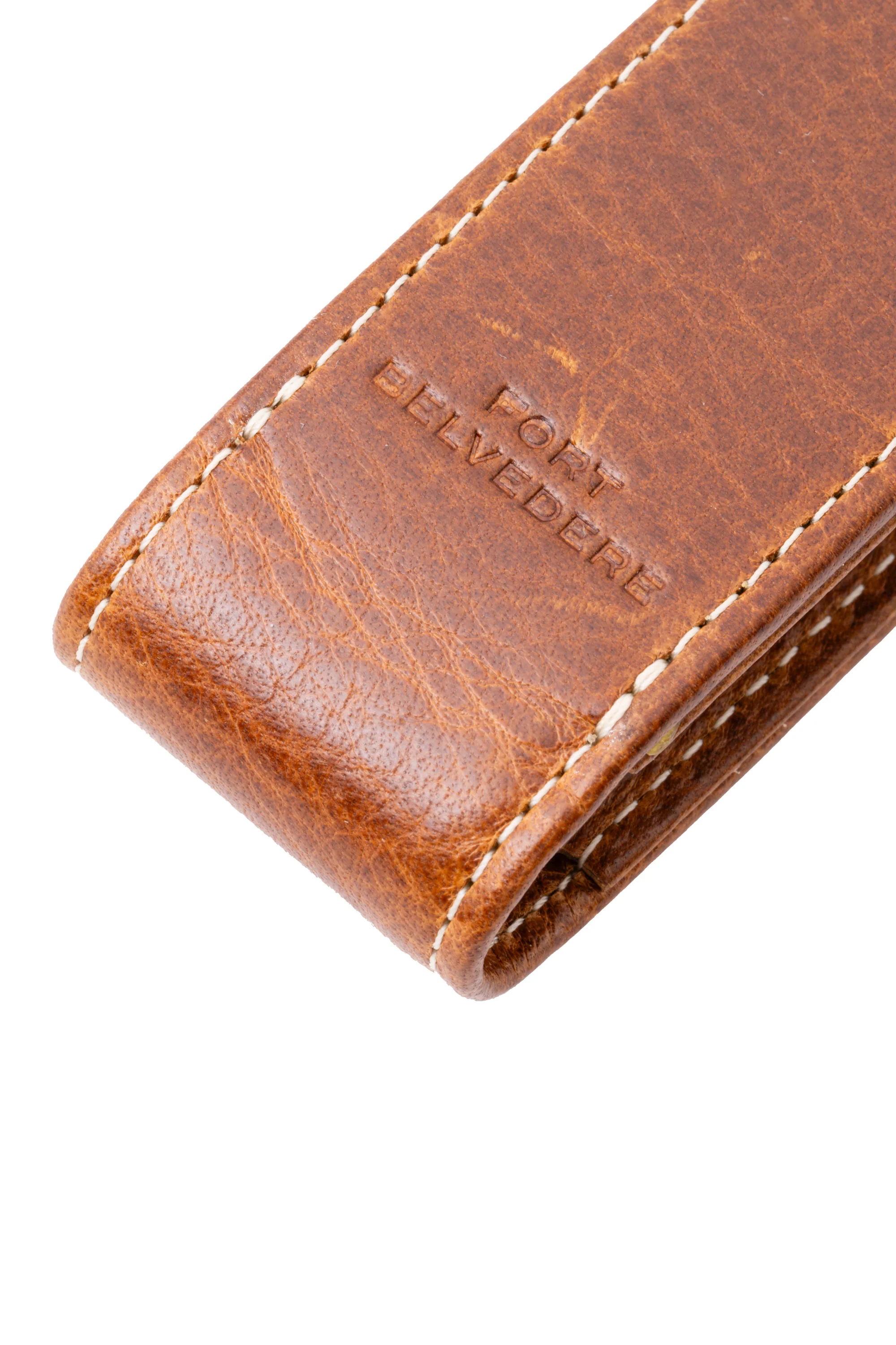 3-Pen Saddle Brown Dumont Full-Grain Leather Pen Case - Image 15