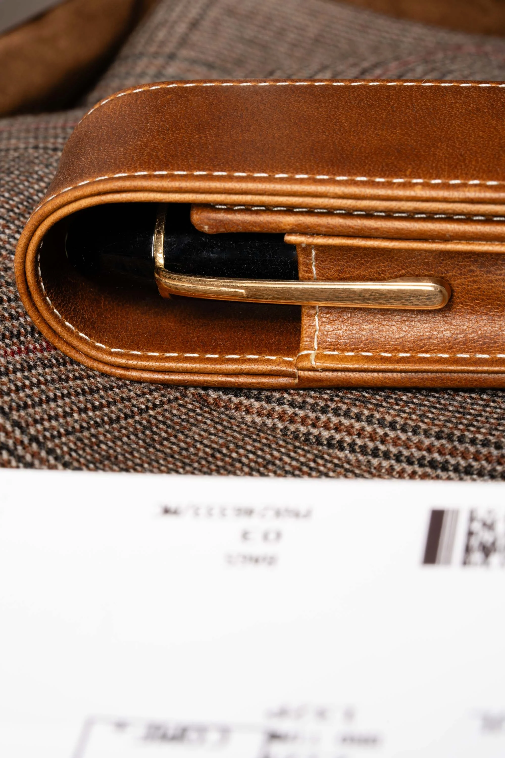 3-Pen Saddle Brown Montecristo Full-Grain Leather Pen Case - Image 12