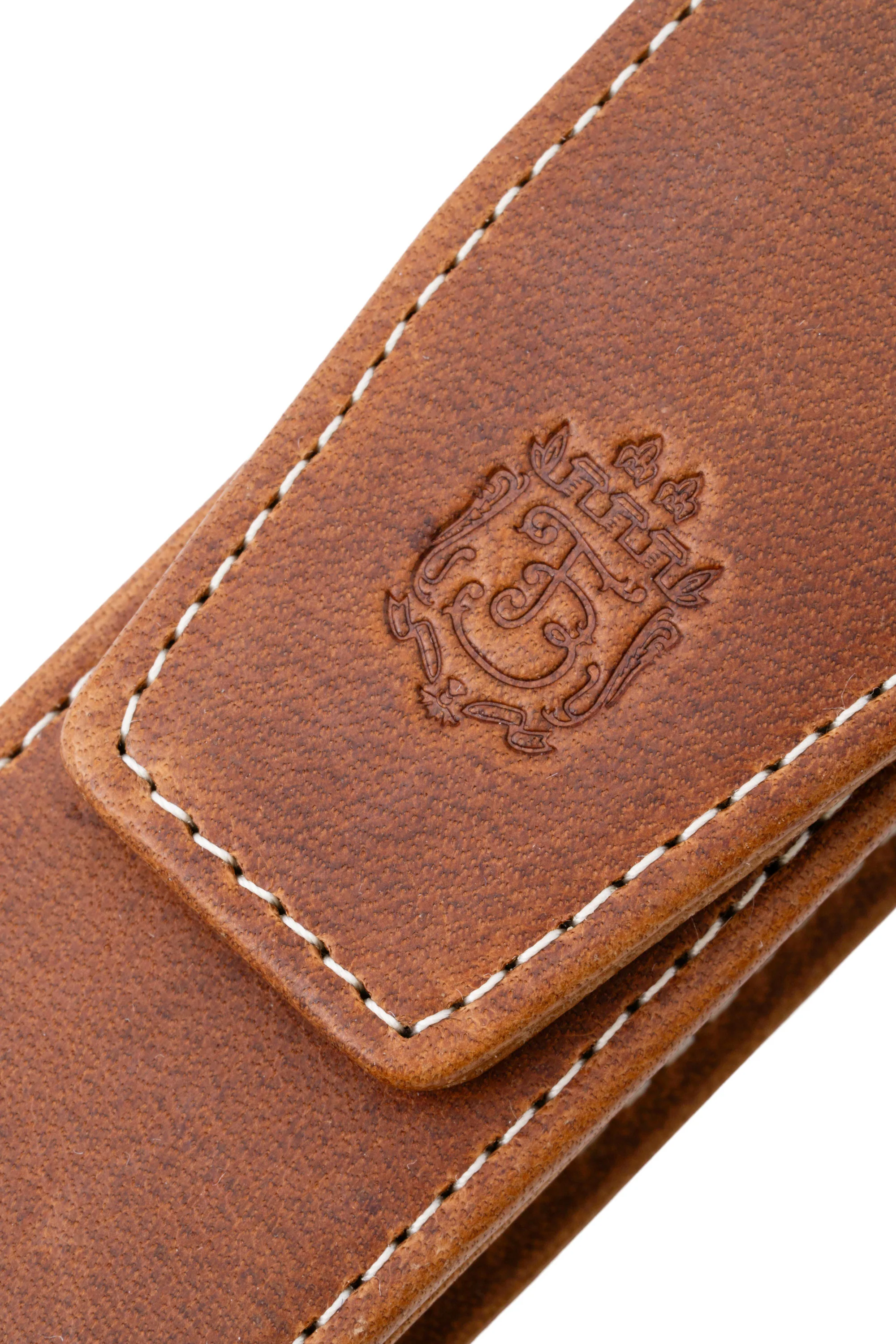 3-Pen Saddle Brown Montecristo Full-Grain Leather Pen Case - Image 18