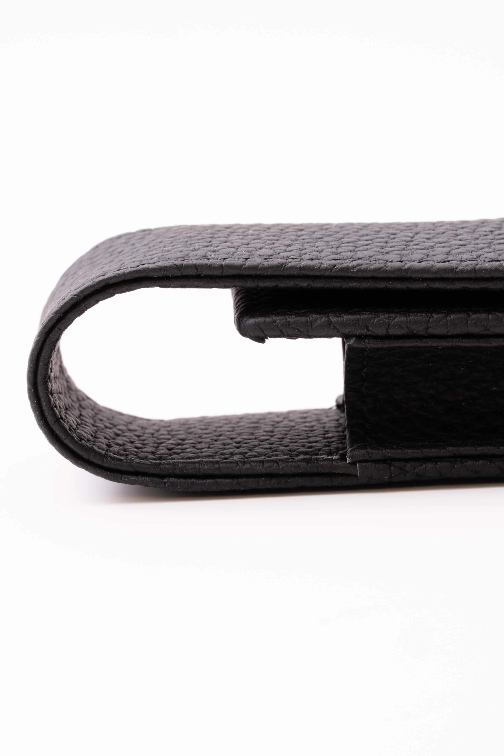 3-Pen Black Full-Grain Calf Togo Leather Pen Case - Image 13