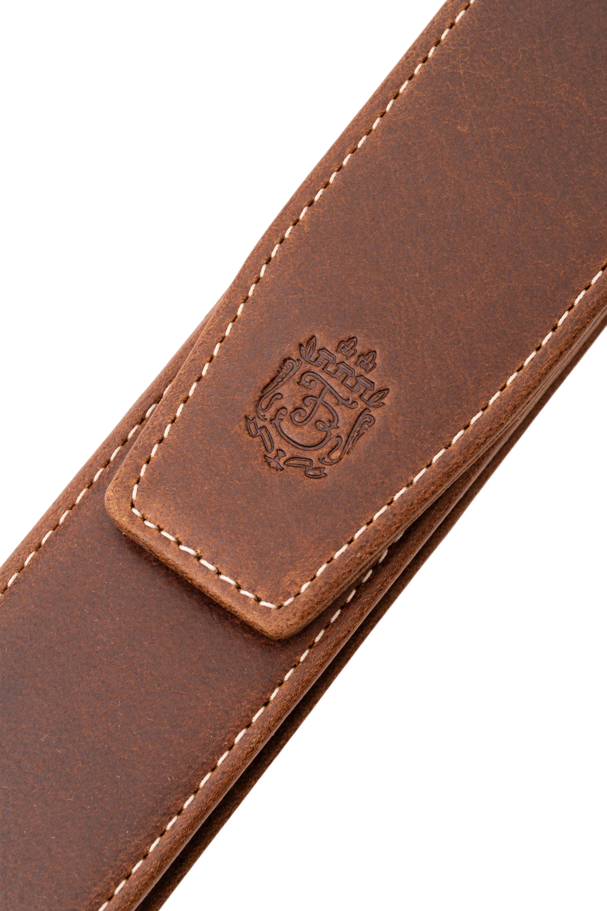 3-Pen Antique Mahogany Full-Grain Leather Pen Case - Image 17