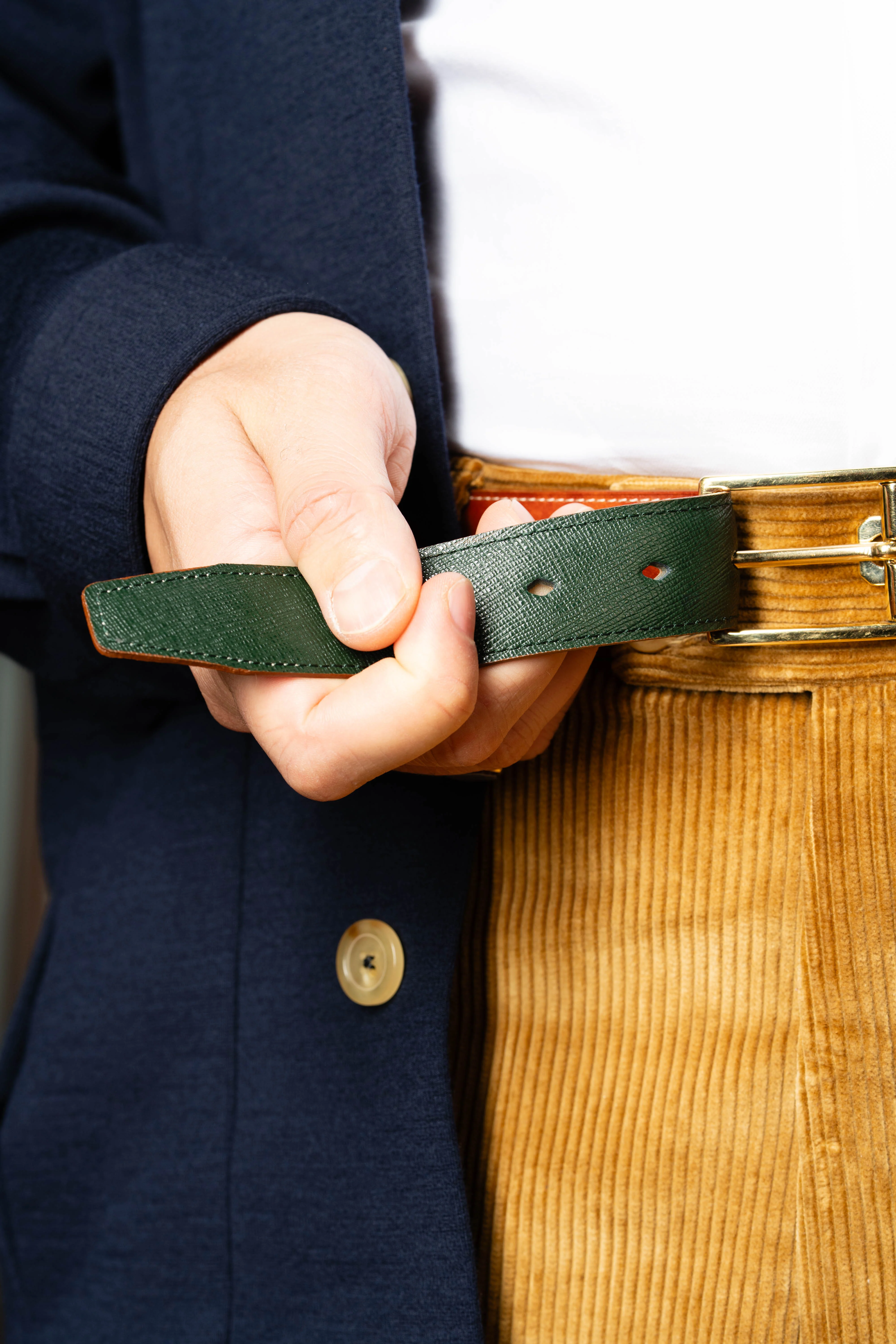 Toffee Brown Museum Calf Leather Belt - Image 5