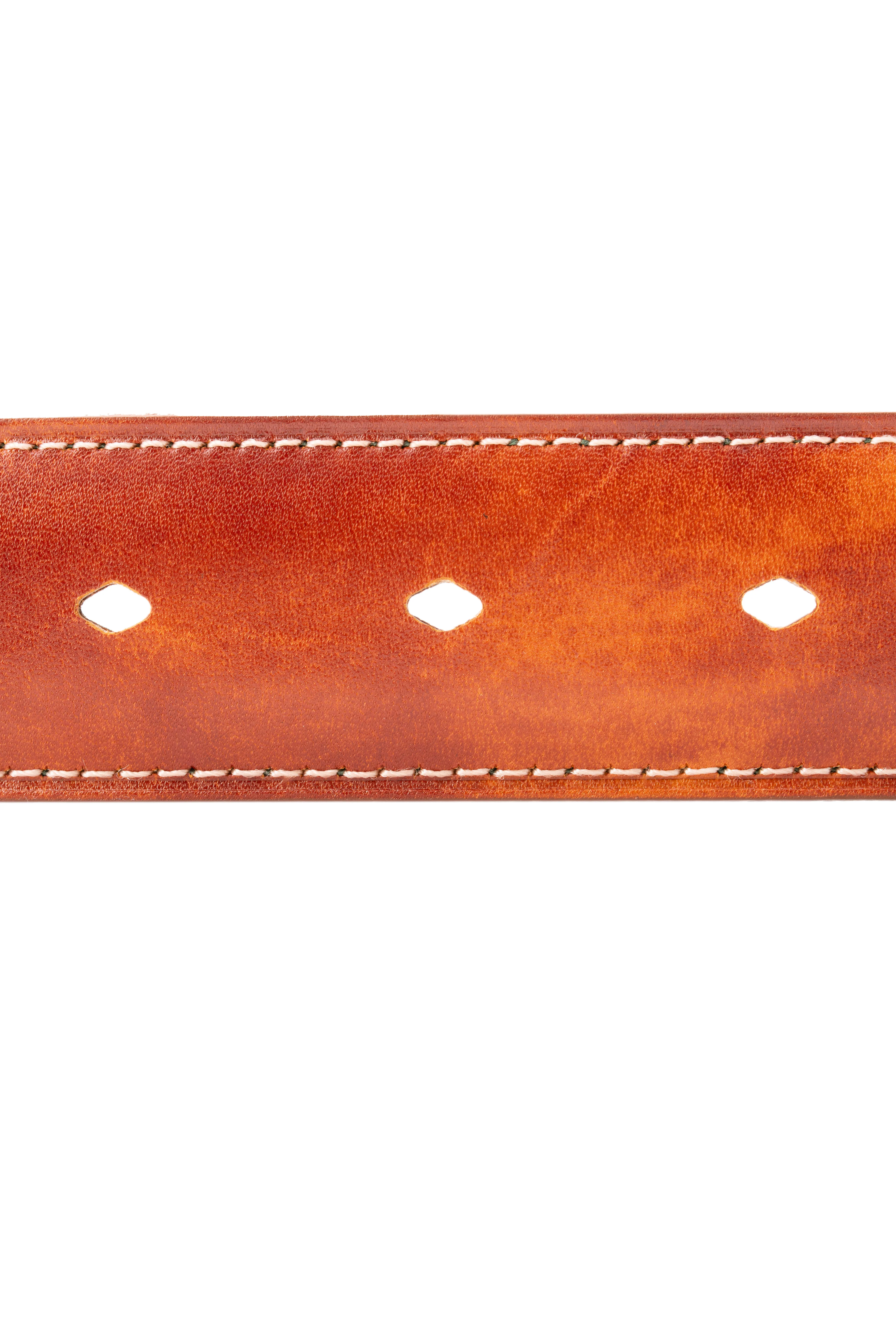 Toffee Brown Museum Calf Leather Belt - Image 9