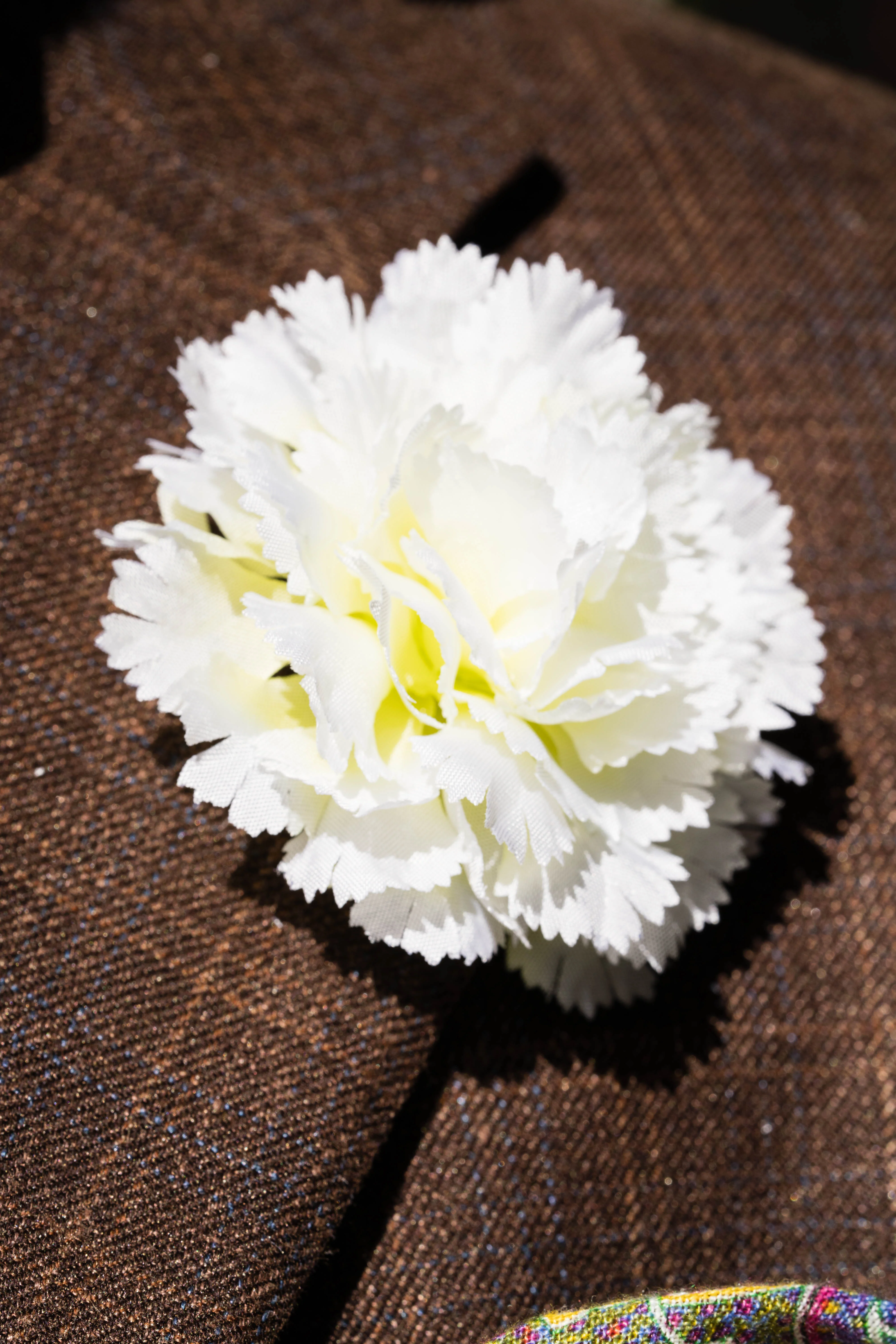 Life-Size White Carnation Boutonnière Flower - Image 6