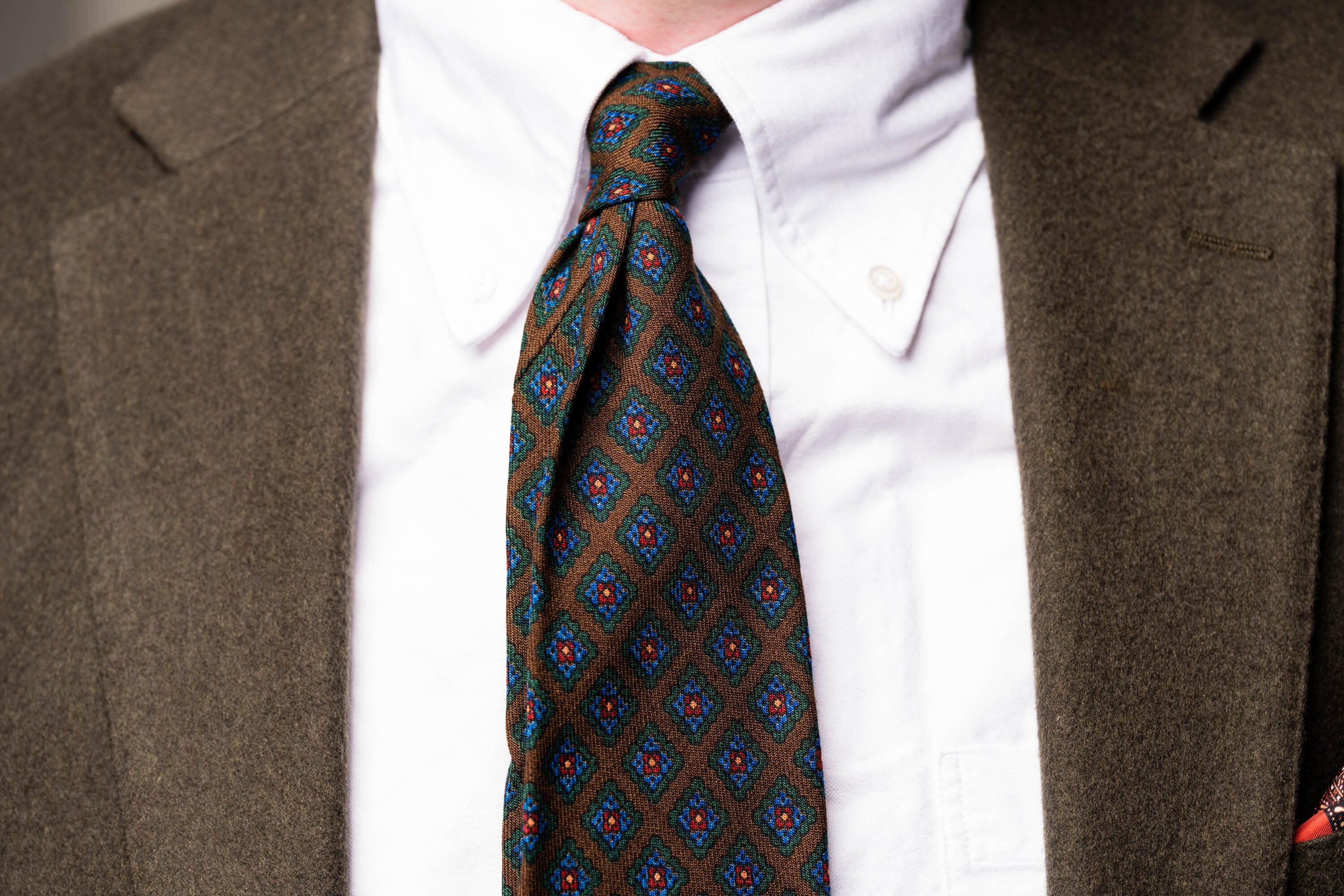 Brown Diamond Wool Challis Tie - Image 12