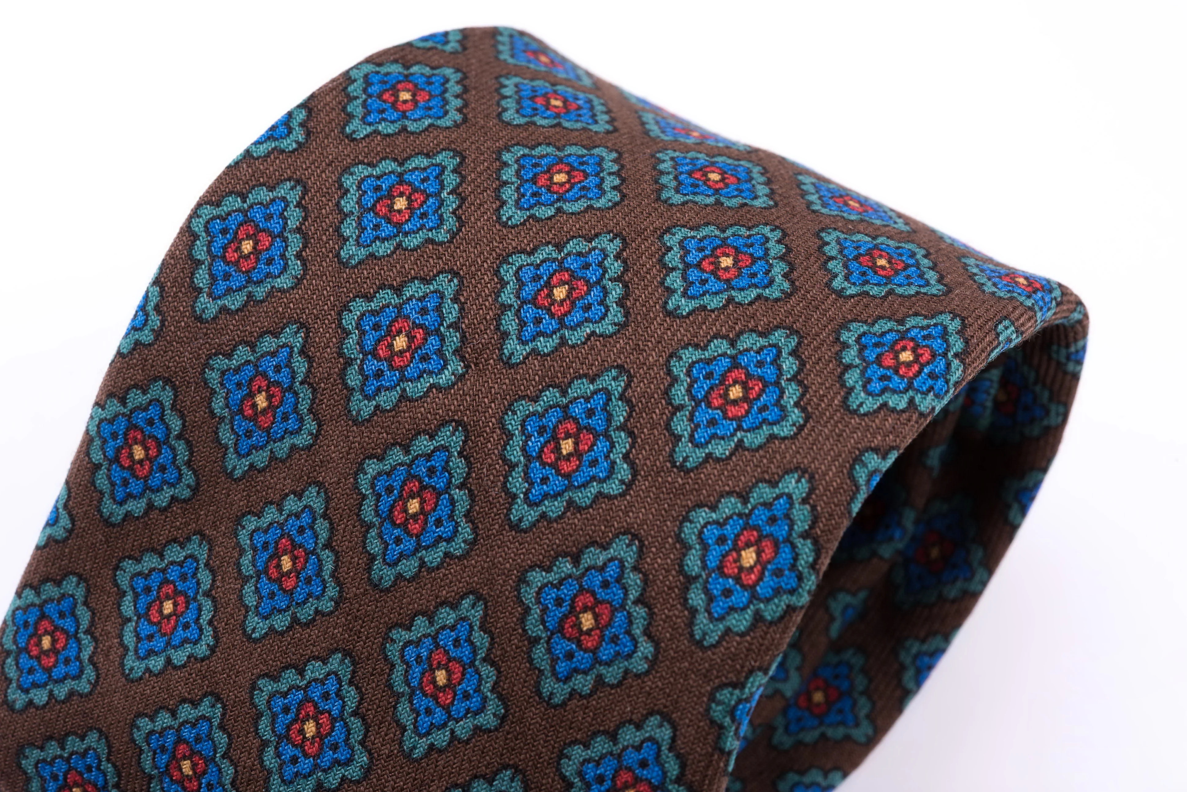 Brown Diamond Wool Challis Tie - Image 3