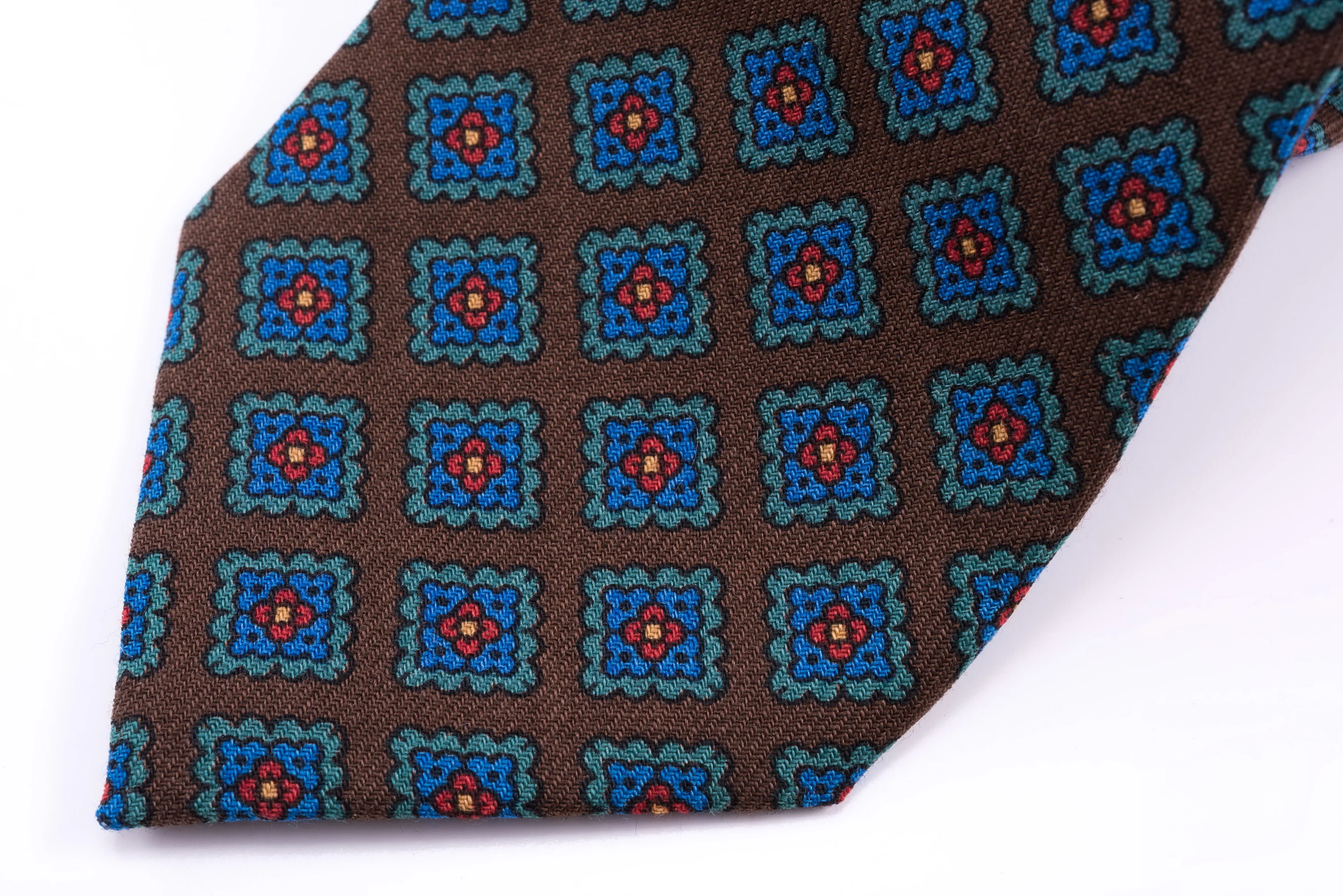 Brown Diamond Wool Challis Tie - Image 4