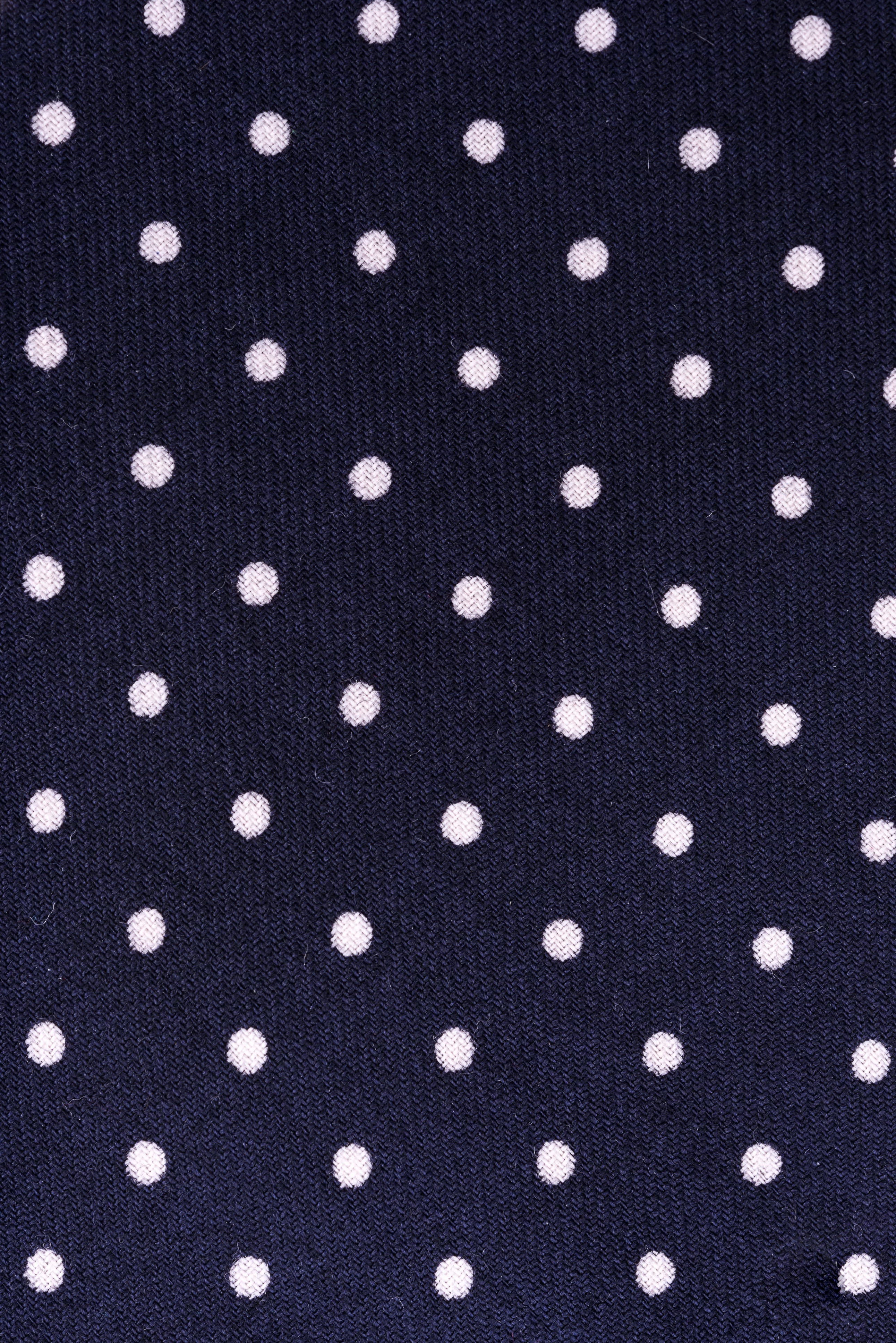 Navy & White Polka Dot Wool Challis Tie - Image 7