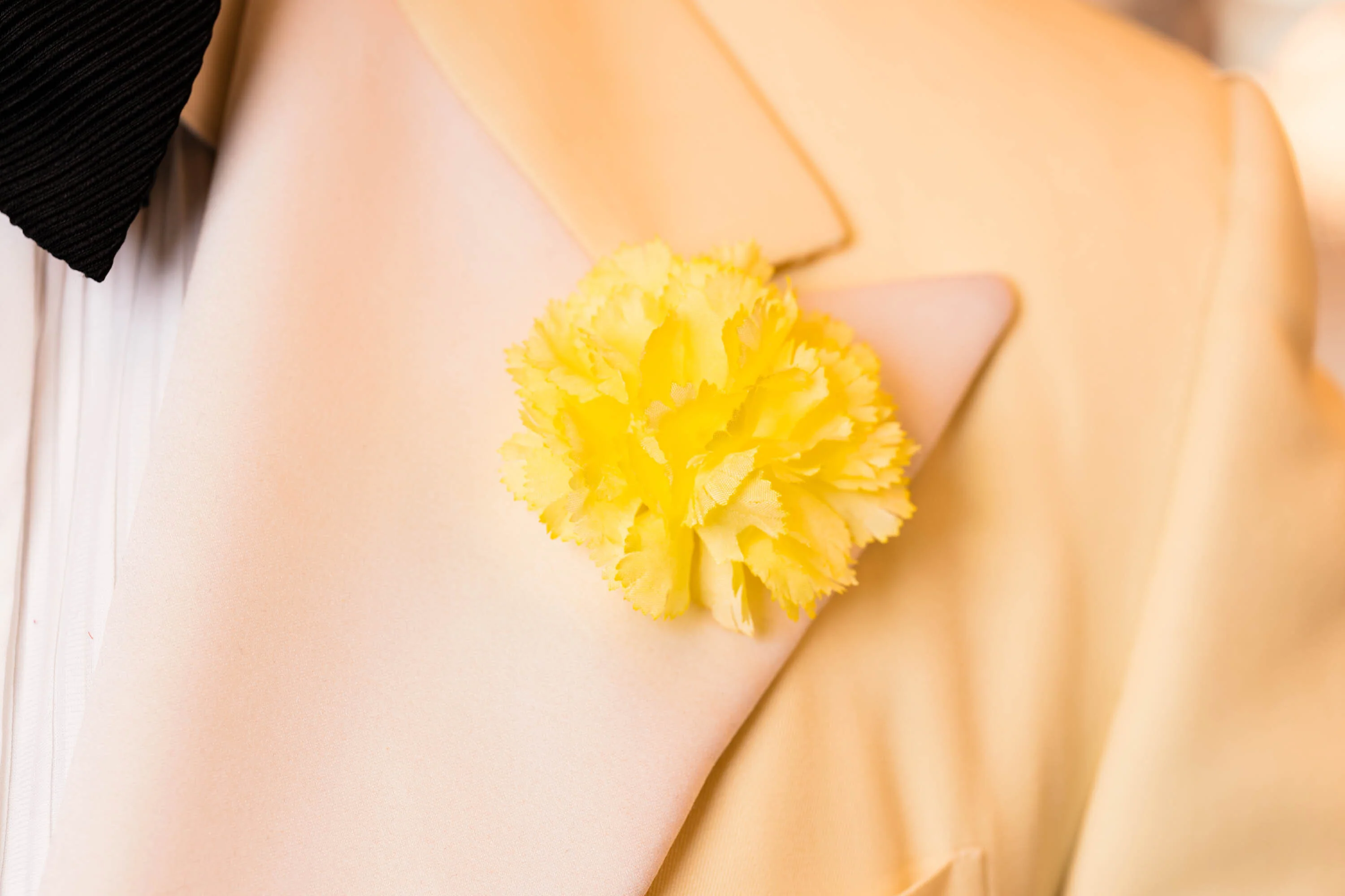 Life-Sized Bright Yellow Carnation Boutonnière Flower - Image 5