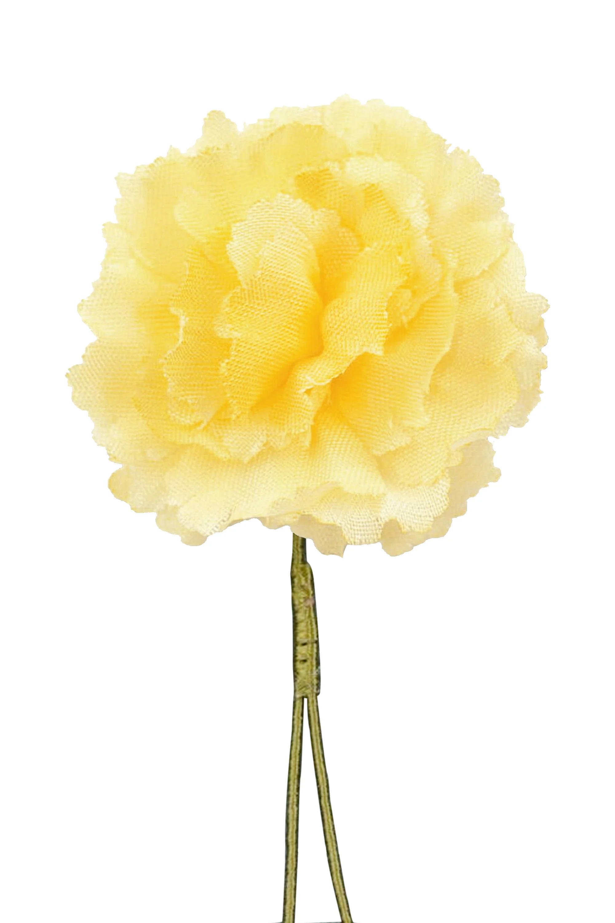 Life-Sized Bright Yellow Carnation Boutonnière Flower - Image 7