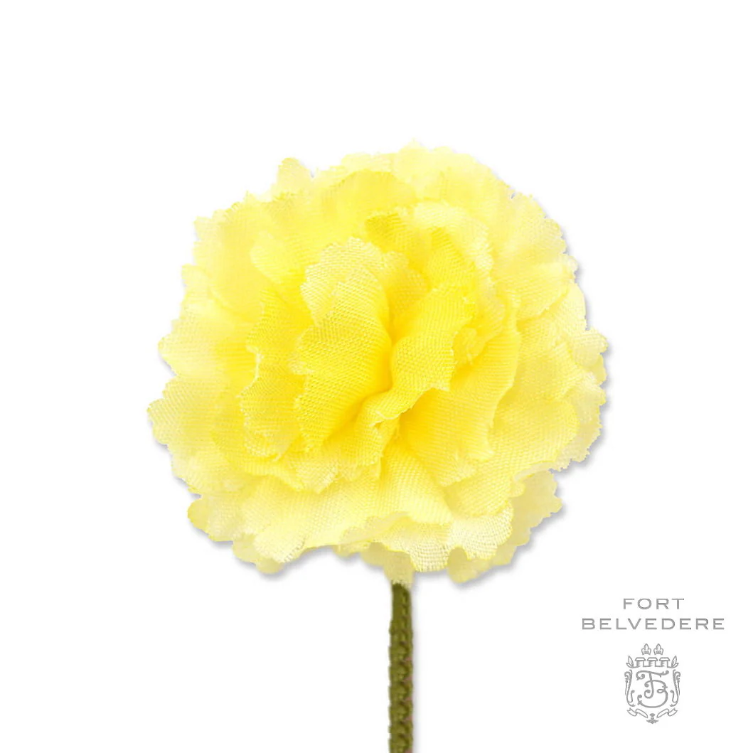 Mini Bright Yellow Carnation Silk Boutonnière Flower - Image 9
